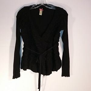 DownEast Basics women's tie front cardigan size S